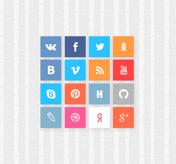 Квадратные иконки социальных сетей