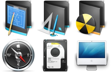 Черные иконки в стиле Mac OS