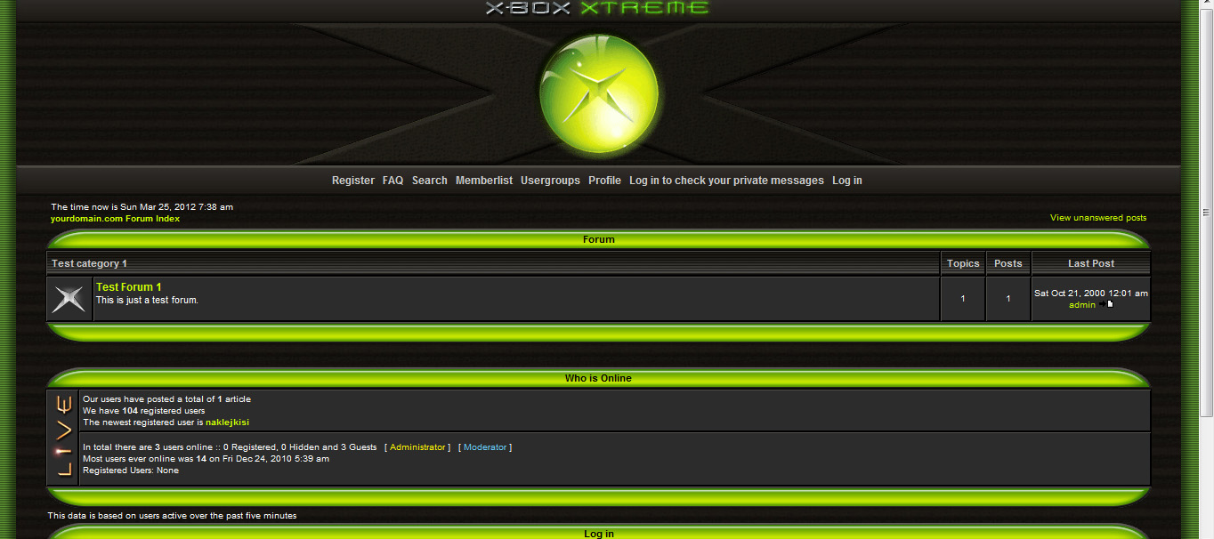 Шаблон «Xbox Xtreme» для phpBB