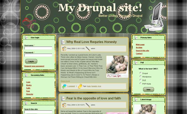 Зеленый шаблон для Drupal