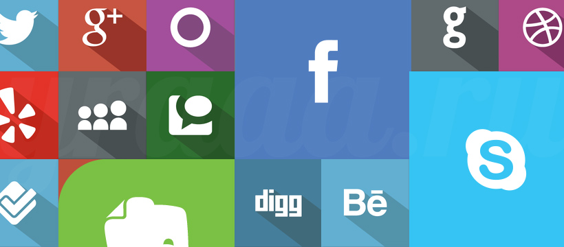 6 Flat наборов иконок социальных сетей