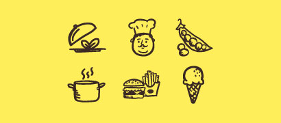Подборка иконок еды в векторе